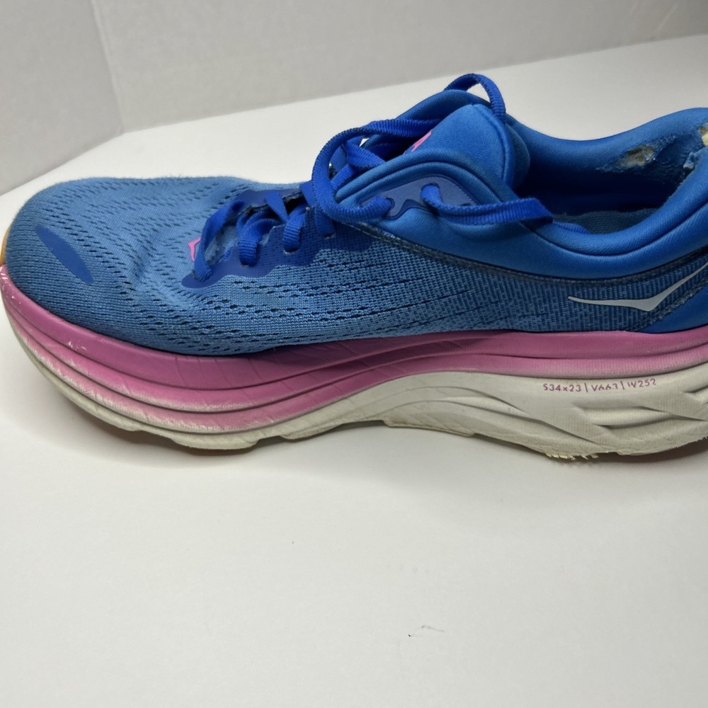 Size 9 B WOMENS Hoka Bondi 8 Coastal Sky Blue Pink - Picture 5 of 16